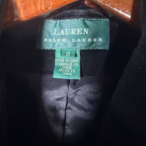 Lauren Ralph Lauren Black Velvet/Velour Suit- Blazer Sz 8 Pants Sz 10 Holiday - Picture 2 of 15